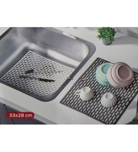 Seahome Dikdörtgen Silikon Lavabo Buzluk Matı 33X28 Cm ANTRASİT Renk 1 Adet Isglvb112