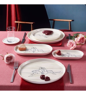 GÜRAL PORSELEN Love 11 Parça 2 Kişilik Bone Kahvaltı Takımı - 25422