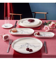 GÜRAL PORSELEN Love 11 Parça 2 Kişilik Bone Kahvaltı Takımı - 25422