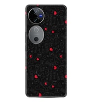 Vivo V40 5G Kılıf Boutique Baskılı Resimli Siyah Kalp ve Ok Pcode -064