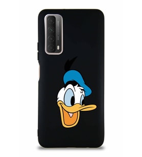 Huawei Y7A Soft Premier Kapak Donald Duck-A Tasarımlı Silikon Kılıf - Siyah (Şeffaf)