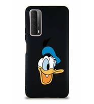 Huawei Y7A Soft Premier Kapak Donald Duck-A Tasarımlı Silikon Kılıf - Siyah (Şeffaf)