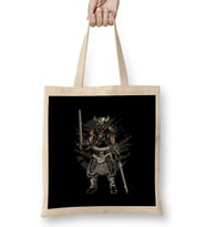 Dark Viking And Swords Motif Bez Çanta Uzun Saplı
