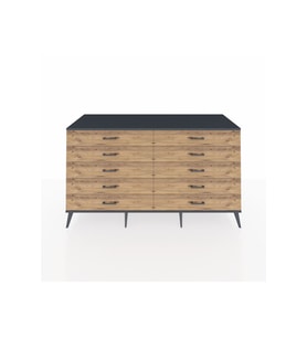 Kronos Konsol 10 Çekmeceli  176x59x99 Antrasit-Antrasit/Çam