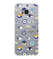 PrintiFy Samsung Galaxy S8 ile Uyumlu 1mm Slim Fit Nazar Boncuğu 2 Baskılı Şeffaf  Kılıf
