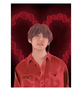 Bts V Dna Kalp Tablo Ahşap Poster Dekoratif Kod3967