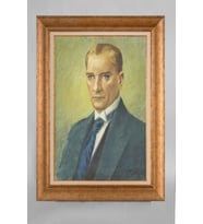 Altın Varaklı Paspartulu Çerçeveli Atatürk Tablo sd769