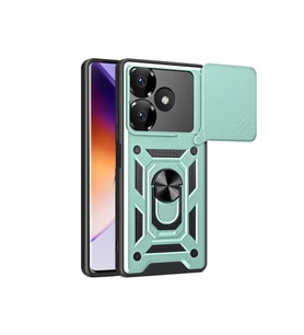 Newface Xiaomi Redmi 13 4G Kılıf Pars Lens Yüzüklü Silikon - Yeşil