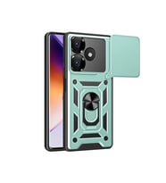 Newface Xiaomi Redmi 13 4G Kılıf Pars Lens Yüzüklü Silikon - Yeşil