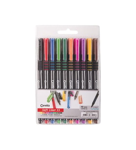 Caretta Softliner Keçeli Kalem 0.4 MM Karışık Renk 10 Lu Paket