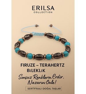 Sertifikalı Firuze Terahertz Taşı Bileklik – Sonsuz Enerjini Hisset, Nazarını Koruma Altına Al (Çok Renkli)