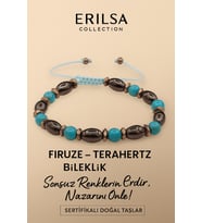 Sertifikalı Firuze Terahertz Taşı Bileklik – Sonsuz Enerjini Hisset, Nazarını Koruma Altına Al (Çok Renkli)