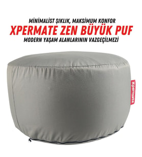 Xpermate Zen Puf Bench Fermuarlı Puf Koltuk Yıkanabilir Kılıf Ayak Ucu Puf ve Makyaj Koltuğu 80x40 Antrasit