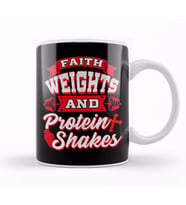 Faith Weights And Protein Shakes Religion Workout Kupa Bardak Porselen