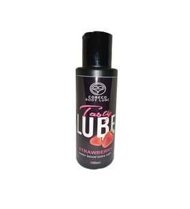 Cobeco Body Lube With Strawberry Water Based Tasty Lube Latex Safe 100 ml Prezervatifle Uyumlu Su Bazlı Aromatik Çilekli Lubrikant Jel