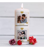 İki Fotoğraflı Sevgiliye Hediye Mum