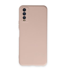 Vivo Y11s Kılıf Nano İçi Kadife Silikon - Pudra