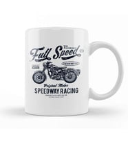Full Speed Motor Speedway Racing Motorbike Kupa Bardak Porselen