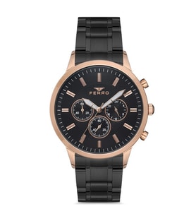 Ferro FM11145A-R Quartz Çelik Siyah 45 mm Fonksiyonları Aktif Erkek Kol Saati