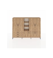 Arges Dolap 11 Raflı 3 Çekmeceli 7 Kapaklı 220x30x163 Çam-Çam