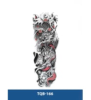 TQB-166 EJDERHA DESEN RENKLİ GEÇİCİ KOL DÖVMESİ-TATTO
