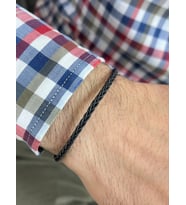 Kazaziye Kalın Tilki Kuyruğu El Örgüsü Gümüş Bileklik BIL2011 : Siyah - 20 cm : Siyah - 17 cm : Siyah - 21 cm