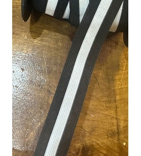 SİYAH BEYAZ ÇİZGİLİ ŞERİT EN 3 CM DİKİŞ GİYİM AKSESUARI (1 METRE )