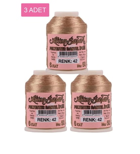 3 Adet Altınbaşak Oya ve Dantel İpi 20 gr - Royaleks - No: 042