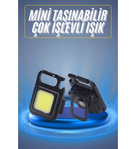 Kamp Çadır Lambası Şarjlı El Feneri Işıldak Anahtarlık Mini Mıknatıslı