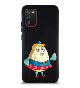 Samsung Galaxy A02S Soft Premier Kapak Bayan Puff Tasarımlı Silikon Kılıf - Siyah (Şeffaf)