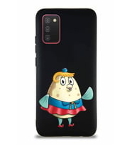 Samsung Galaxy A02S Soft Premier Kapak Bayan Puff Tasarımlı Silikon Kılıf - Siyah (Şeffaf)