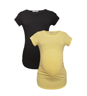 LuvmaBelly MYRA2009_2015 Hamile tshirt seti (Sarı-Siyah)
