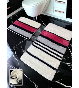 Mora Fuşya 2li Banyo Paspası (60x100 50x60 cm)