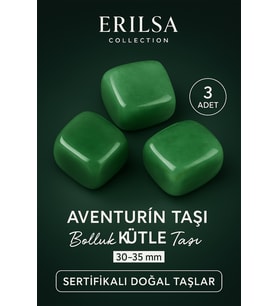 Sertifikalı Aventurin Taşı Kütle (3 Adetli) – Bolluk ve Bereket Taşı 30-35 mm (Çok Renkli)