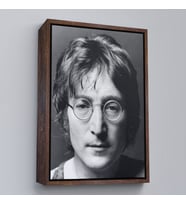 Çerçeveli John Lennon Kanvas Duvar Sanatı Tablo (Siyah)