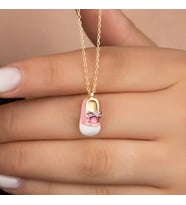 Gümüş Gold Kız Çocuk Pabuç Kadın Kolye