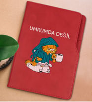 BK Gift Umrumda Değil Tasarımlı Kırmızı Termo Deri Not Defteri 15x21cm-1