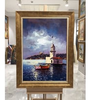 Altın Varaklı Paspartulu Çerçeveli Tablo rv1684