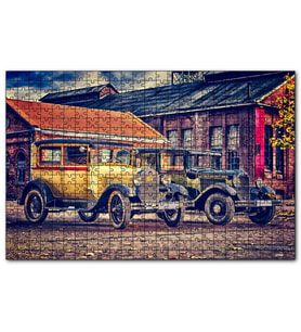 Cakapuzzle Sarı ve Siyah Antika Otomobiller  Puzzle Yapboz MDF (Ahşap) (120 Parça)