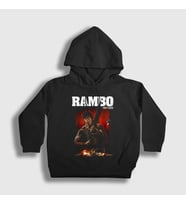Presmono Unisex Çocuk Siyah First Blood Film Rambo Kapüşonlu Sweatshirt 249157tt