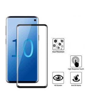 Samsung Galaxy S10E Ekran Koruyucu Full Tam Kaplayan Kavisli Tempered Cam (Siyah)