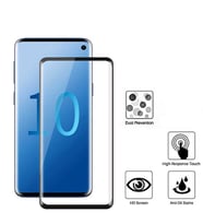 Samsung Galaxy S10E Ekran Koruyucu Full Tam Kaplayan Kavisli Tempered Cam (Siyah)