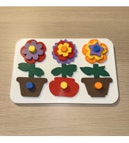 Alvera 3D Baskı Saksıda Çiçek Puzzle Tahtası - Katmanlı Çiçek Inşa Etme ve Renk Eşleştirme Seti, Montessori Oyuncak