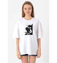 Cowboy Bebop Spike See You Space Cowboy Beyaz Kadın Oversize Tshirt