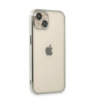 İphone 14 Kılıf  Lensli  - Gümüş