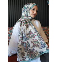 Paisley Desen Mint Soft Pamuk Şal (Standart)
