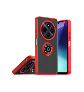 Newface Realme C75 4G Kılıf Montreal Yüzüklü Silikon Kapak - Kırmızı