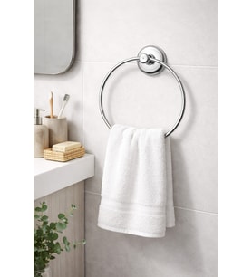 Banyo Yuvarlak Metal Havluluk Vidalı Montaj