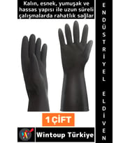 #Eldiven Kaymaz Kalın Esnek Yumuşak İnşaat Bahçe Oto Temizlik Hijyenik Şık Siyah Endüstriyel Eldiven