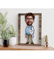 BK Gift Kişiye Özel Erkek Doktor Karikatürlü 3D Ahşap Tablo, Sevgiliye Hediye, Arkadaşa Hediye, Yıl Dönümü Hediyesi, Doğum Günü Hediyesi-2